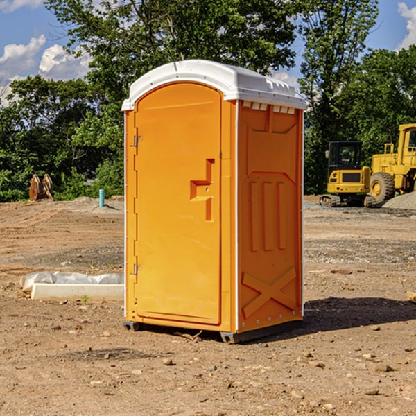 how often are the porta potties cleaned and serviced during a rental period in Chamois